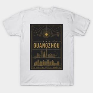 Guangzhou Minimal Lineal Poster T-Shirt